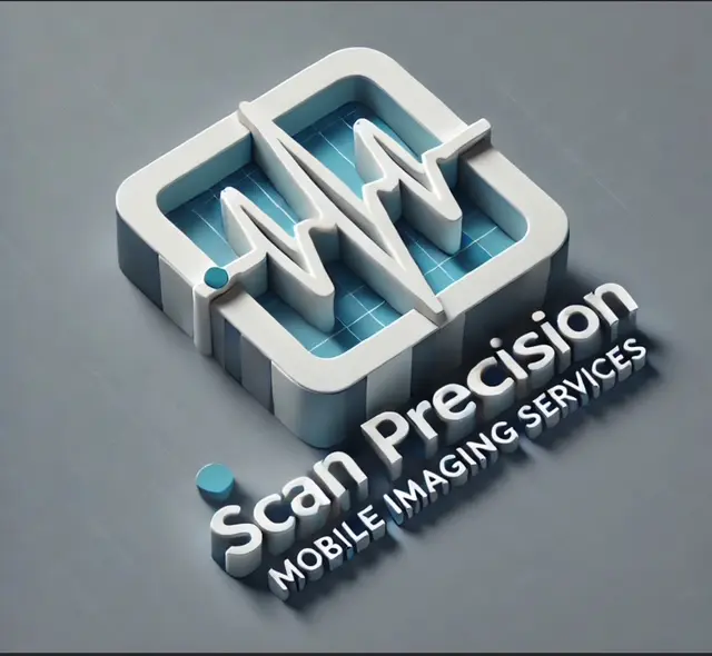 A 3 d logo for scan precision mobile imaging services